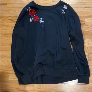 Floral black long sleeve shirt